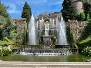 Tivoli car day trip Rome view of Fontana dell'Organo in Villa d'Este, Tivoli, the centerpiece of our Tivoli tour experience.