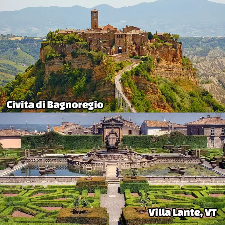 day trip civita bagnoregio , villa lante viterbo