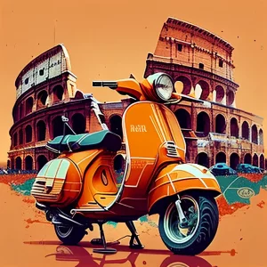 Scooter tour car day trip airport transfer Rome visit rome on scooter