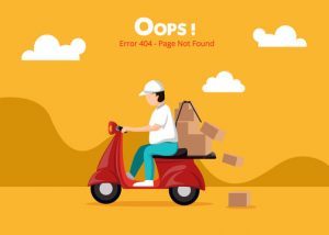 Playful and creative 404 error page illustration adding a touch of humor and charm to the unexpected in scoot around rome