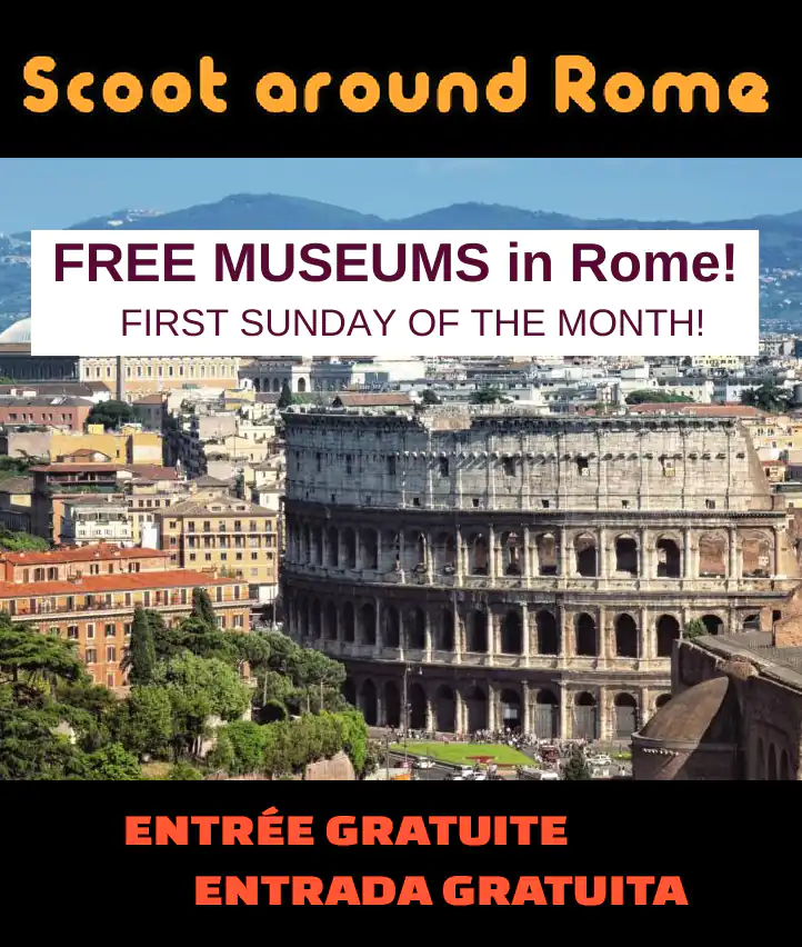 Illustration of the Colosseum in Rome  a reminder for the monthly event of FREE museums every first Sunday of the month