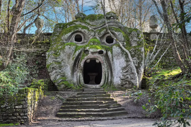 Statue of Orco delle Favole at the Monster Park of Bomarzo