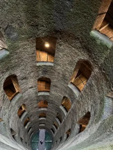 Interior view from the top of St Patrick Well in Orvieto
