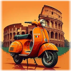 visit rome car day trip scooter tour and airport transfer Scoot around Rome Visit Rome on Vintage Vespa Scooter in Front of Romes Colosseum car day trip airport transfer